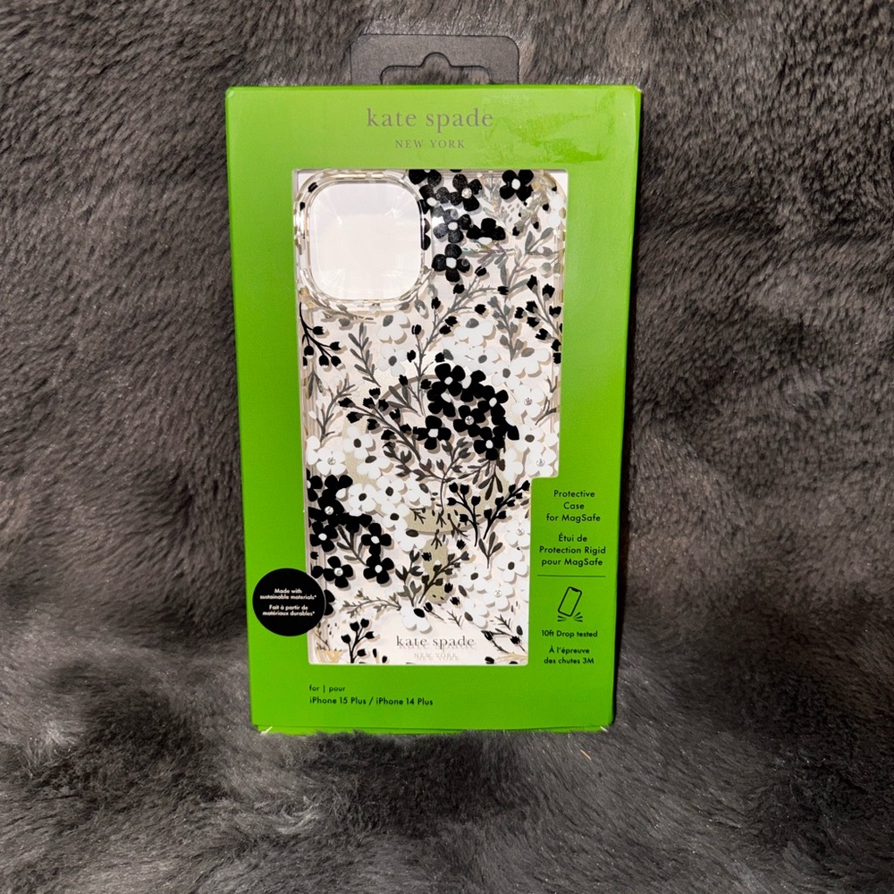 Kate Spade Black and White Floral Phone Case